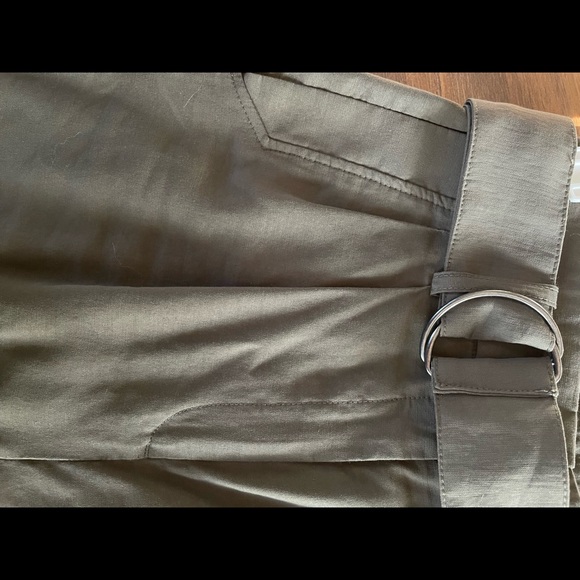 Army Green Belted Trousers w/pockets - Picture 6 of 12